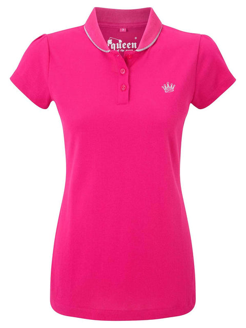 Queen of the Green Crown Womens Pink Golf Polo Shirt | Golf Shirts ...
