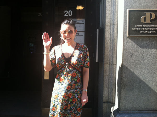 Handmade Designer Jewelry by NYC Jewelry Designer Tina Tang Tina Tang, NYC Jewelry Designer, in front of new office, 20 West 20th Street, NYC