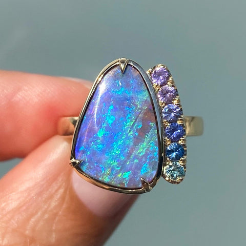 Obscura Ombré Sapphire Lavender Opal Ring