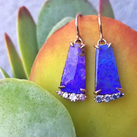 Blue Violet Opal Solstice Earrings by NIXIN Jewelry