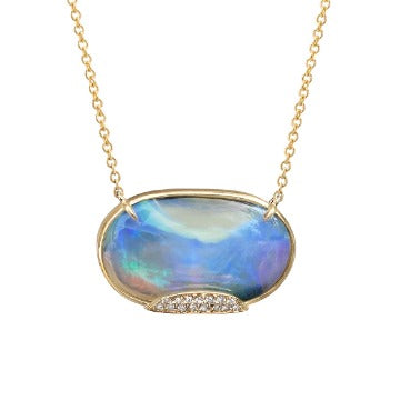 Heaven's Muse Gold Australian Boulder Opal Necklace