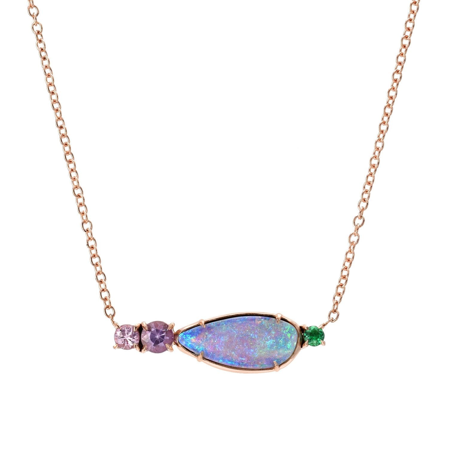 Anemone Lavender Opal Necklace-necklace-NIXIN-NIXIN