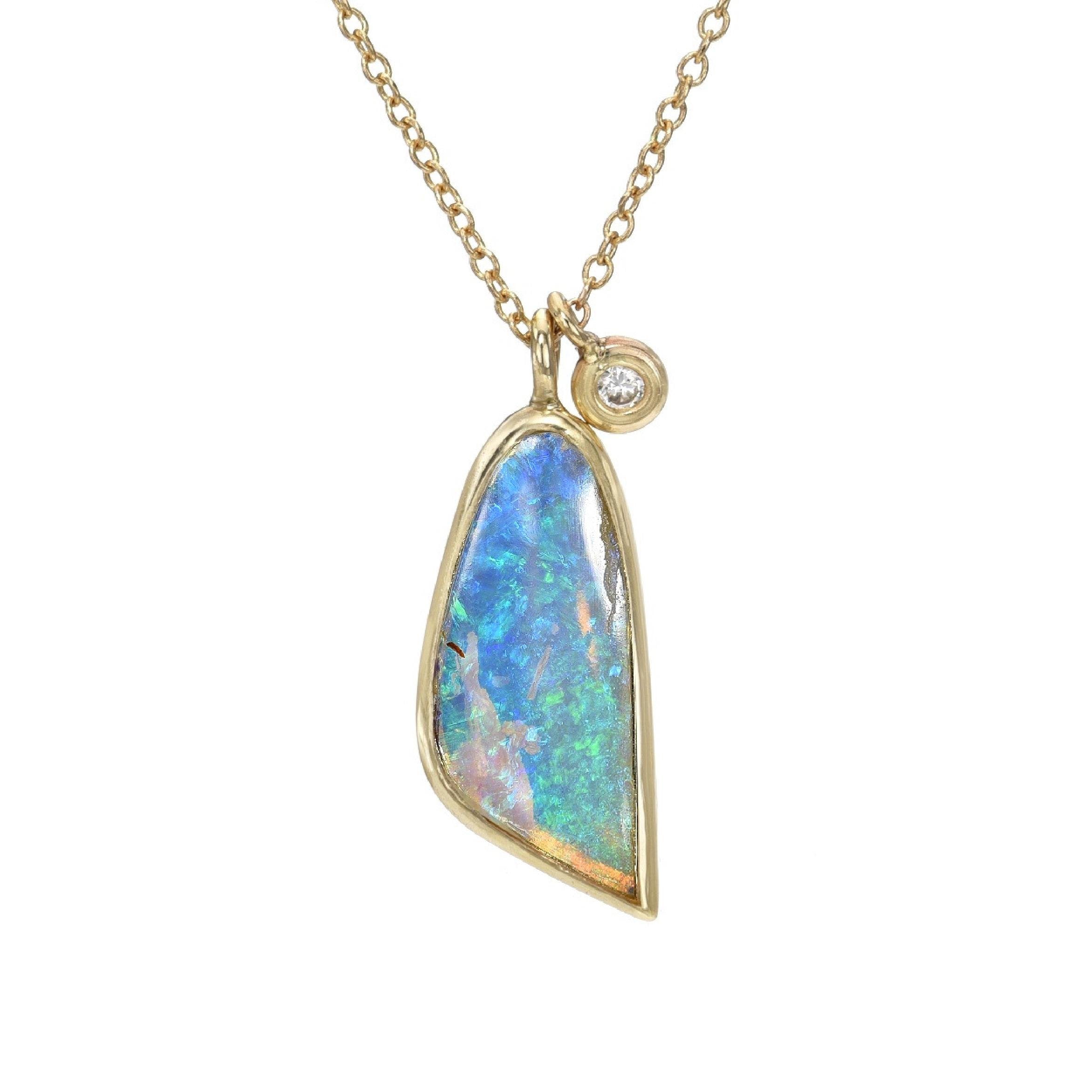 Trace Elements Gold Australian Opal Necklace | Opal Necklace | NIXIN