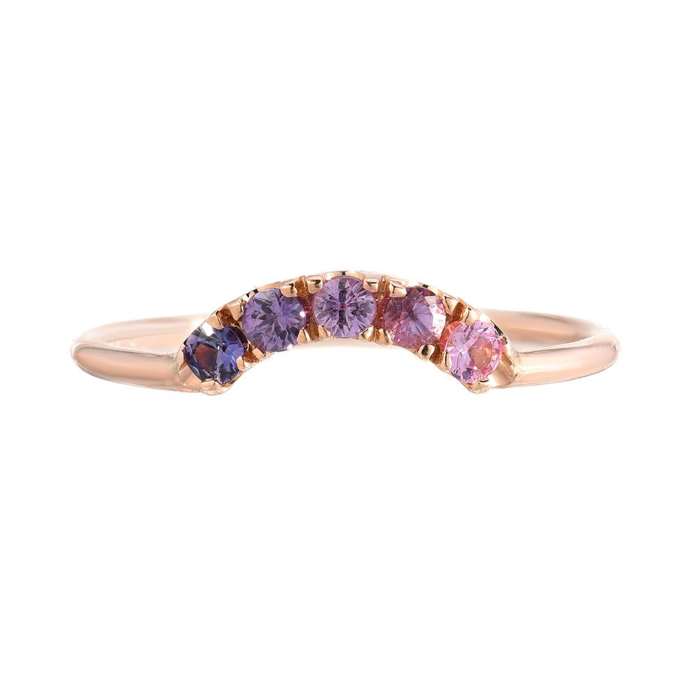 Sunset Arc Ombré Sapphire Curve Ring