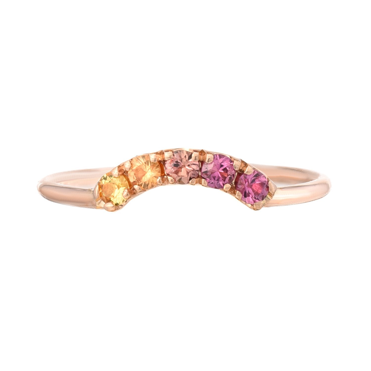 Agave Arc Ombré Sapphire Curve Ring