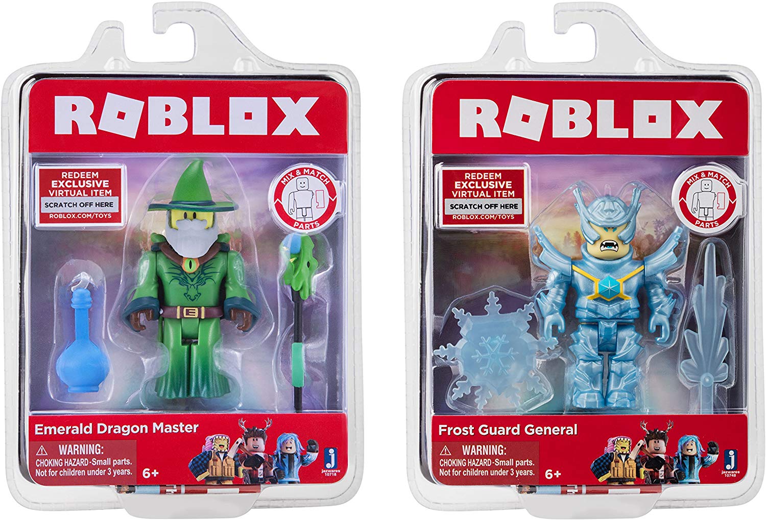 Roblox Figure 2 Pack Emerald Dragon Master And Frost Guard General Bargain Box - ice package roblox