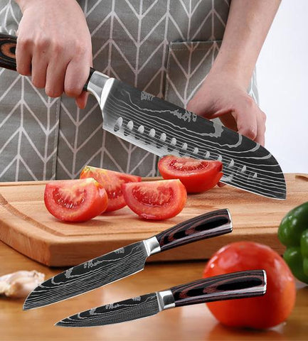 XITUO Damascus Steel Handmade Forged Full Tang Kitchen Knives Sets Sharp  Cutting Meat Multifunctional Chef Professional Cutter