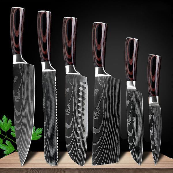 Chef Professional Japanese VG10 Damascus Knife Set with Full Tang – Prime  Stash