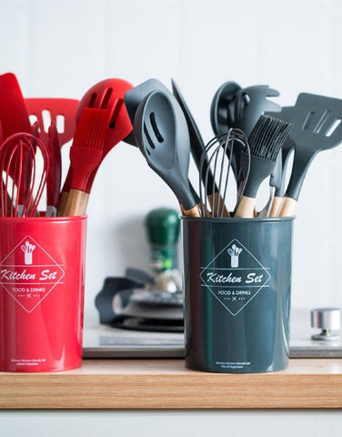 Silicone Cooking Utensils Kitchen Non-Stick Tools Set – Prime Stash