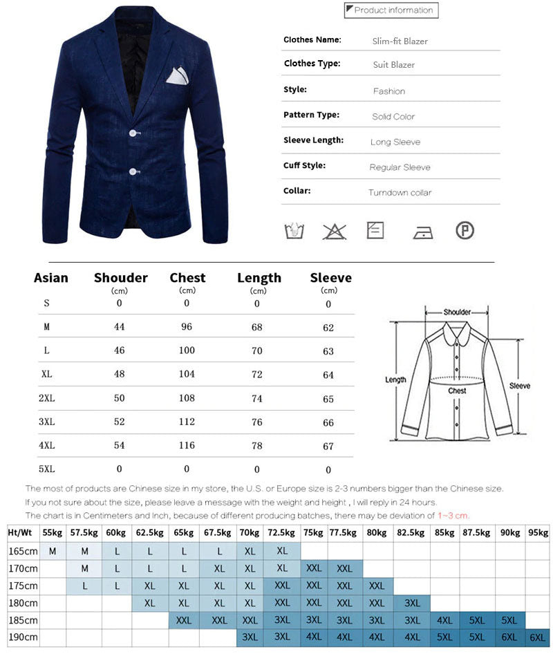 Suit Coat Size Chart