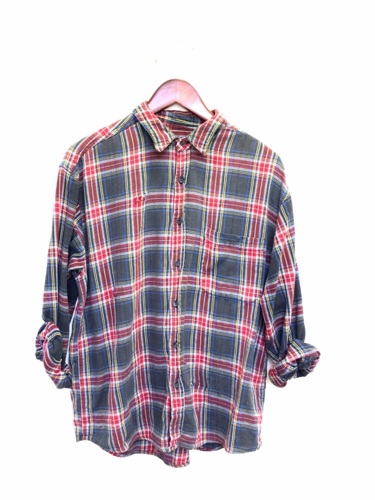 British Wanker Shirt in Bleached Plaid Flannel | Bambi and Falana