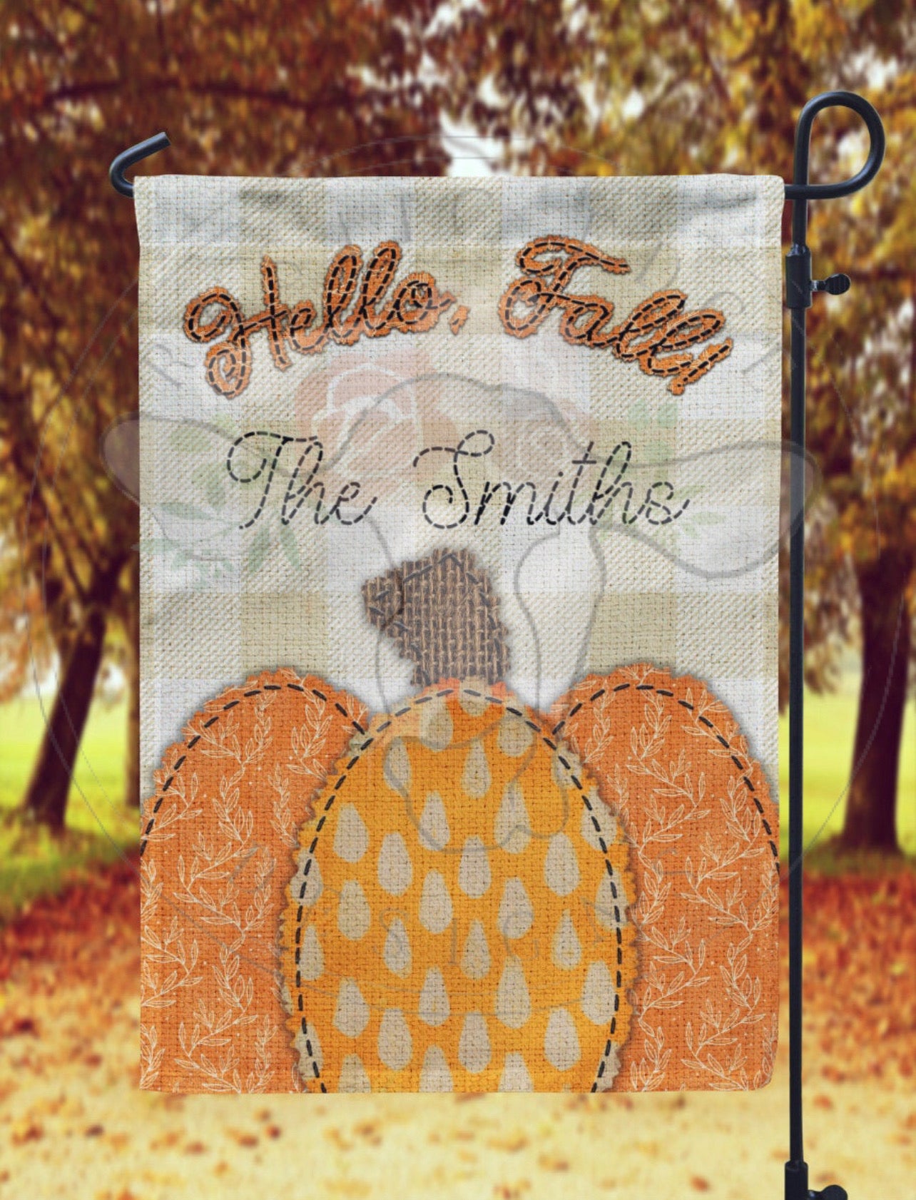 Customizable Hello Fall Garden Flag