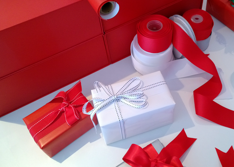 red gift boxes