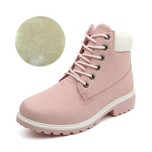 Gevoerde Winter Schoenen Martin Boots Roze (maat 36-41) superschoenen