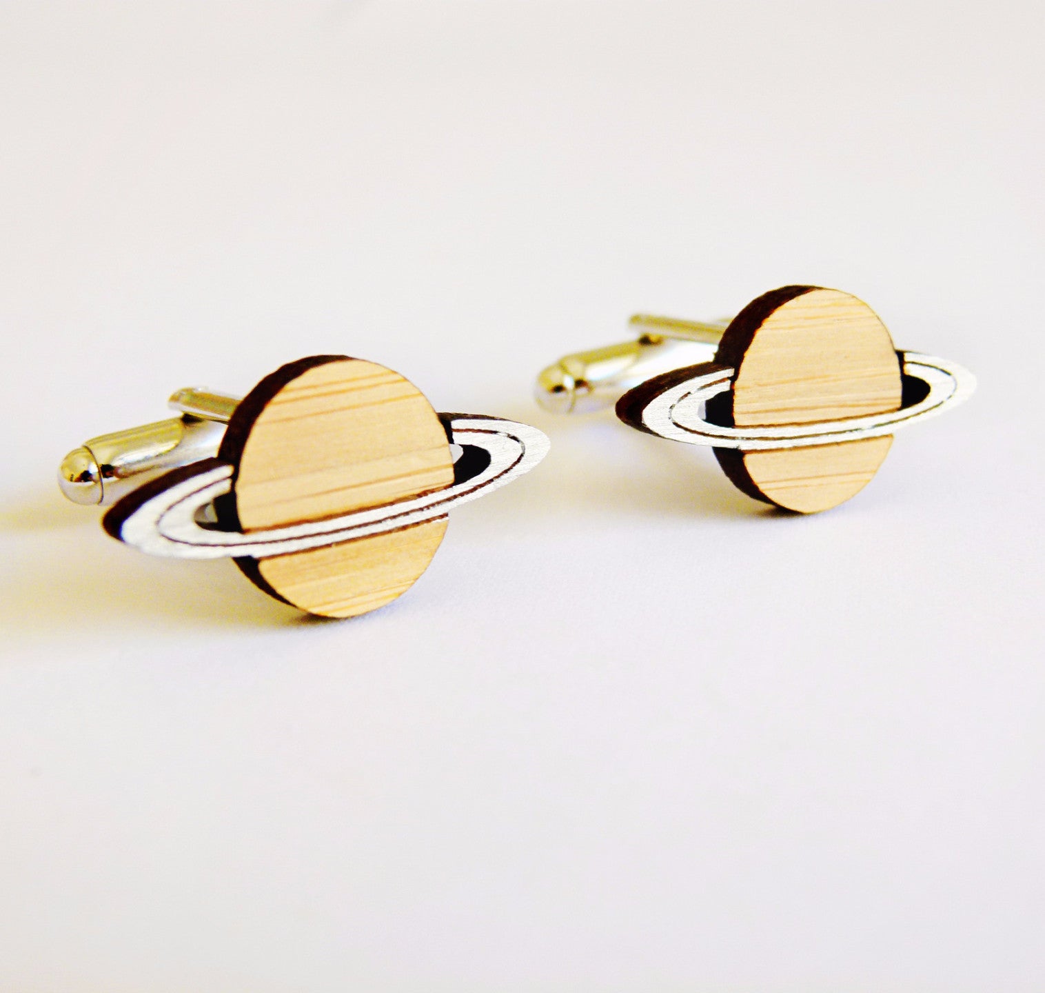 Saturn planet cufflinks - jewellery - eco friendly - sustainable jewelry - jewelry - One Happy Leaf