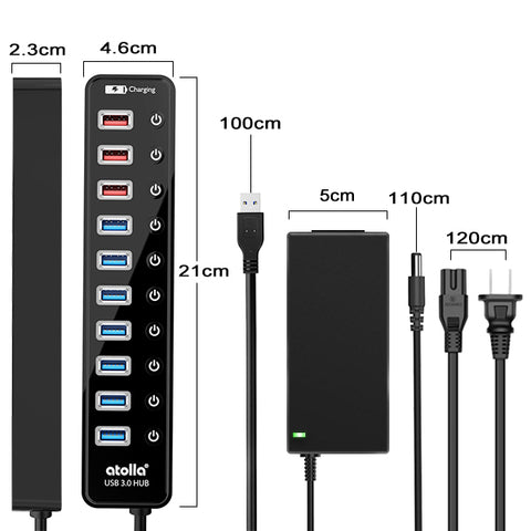 atolla Répartiteur Hub USB 3.0 à 7 Ports, Multiprise USB Ultra