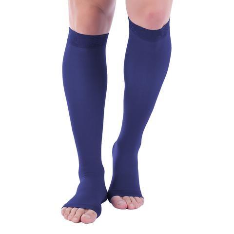 Open Toe Compression Socks 20-30 mmHg Knee High Toeless Stockings ...