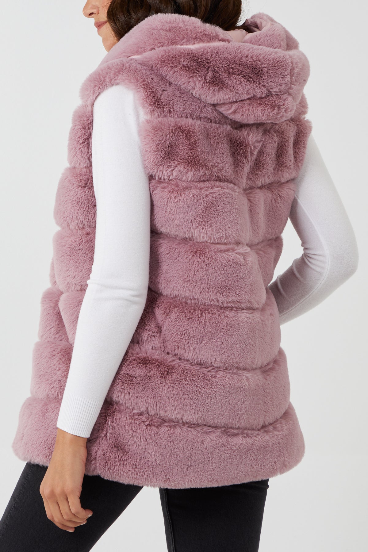 Jackets & Coats, Gymboree Pink L 112 Faux Fur Hooded Vest Great Shape