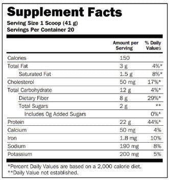 doterra chocolate protein nutrition supplement facts