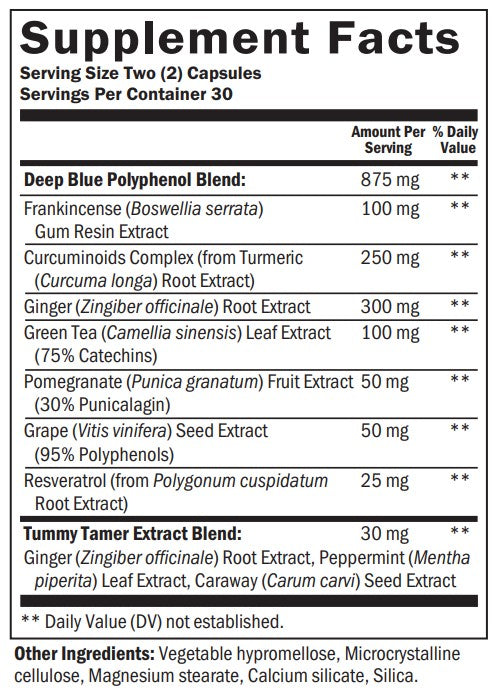 doTERRA Deep Blue Polyphenol Complex Supplement Facts Ingredients