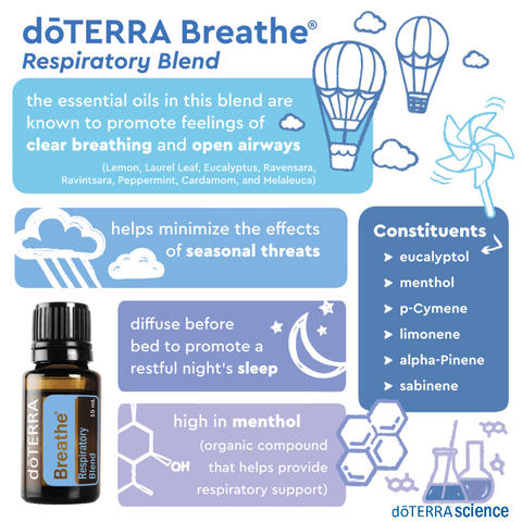 Essential Oil Breathe Blend for Diffuser, Humidifier, Aromatherapy & Rub  with Peppermint & Eucalyptus Oils | for Headache, Allergy & Congestion