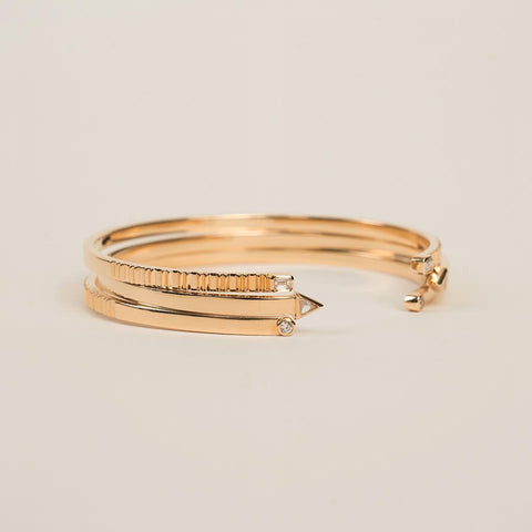 Gwen Beloti Gold Diamond Cuff Stack Set