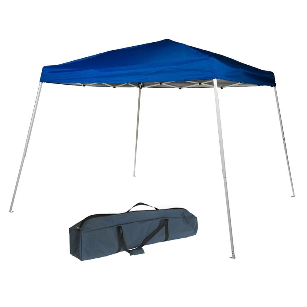 10 x 10-Feet Slant Leg Instant Easy Pop Up Folding Canopy with Carry Bag, Blue