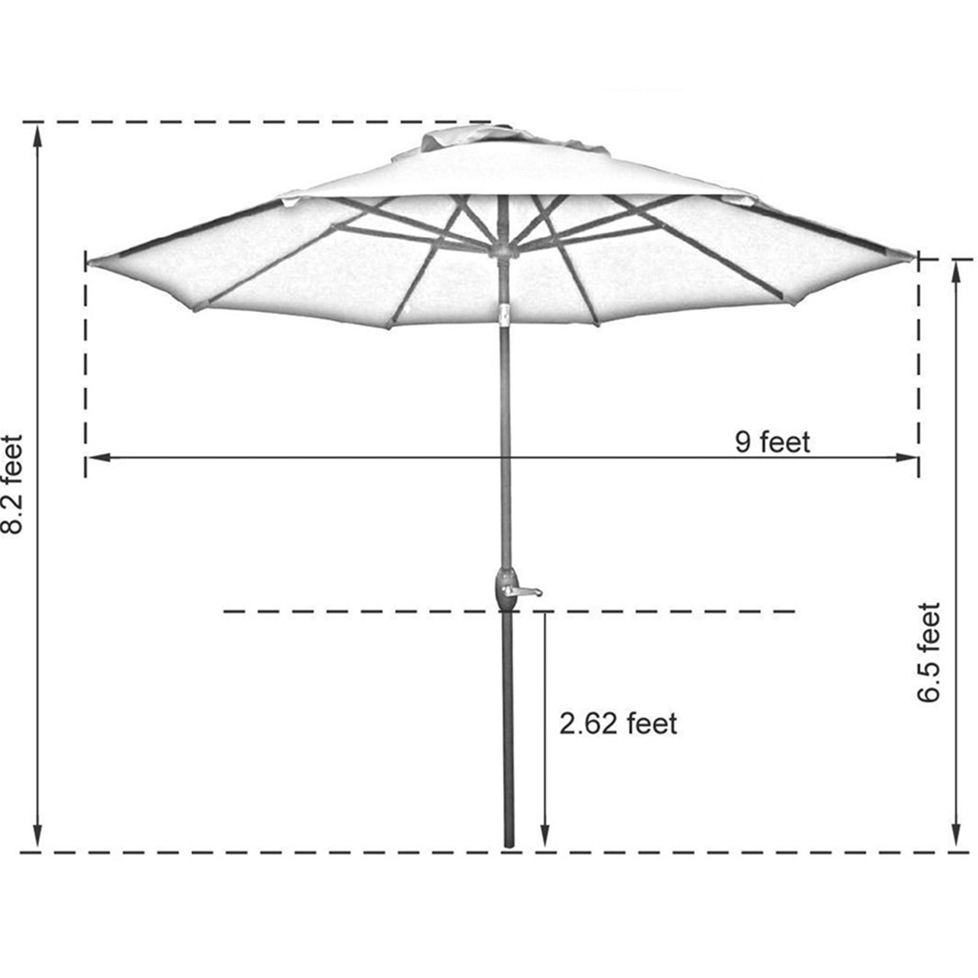 Sunbrella 9 Feet Patio Market Table Umbrella With Push Button Tilt And Abba Patio