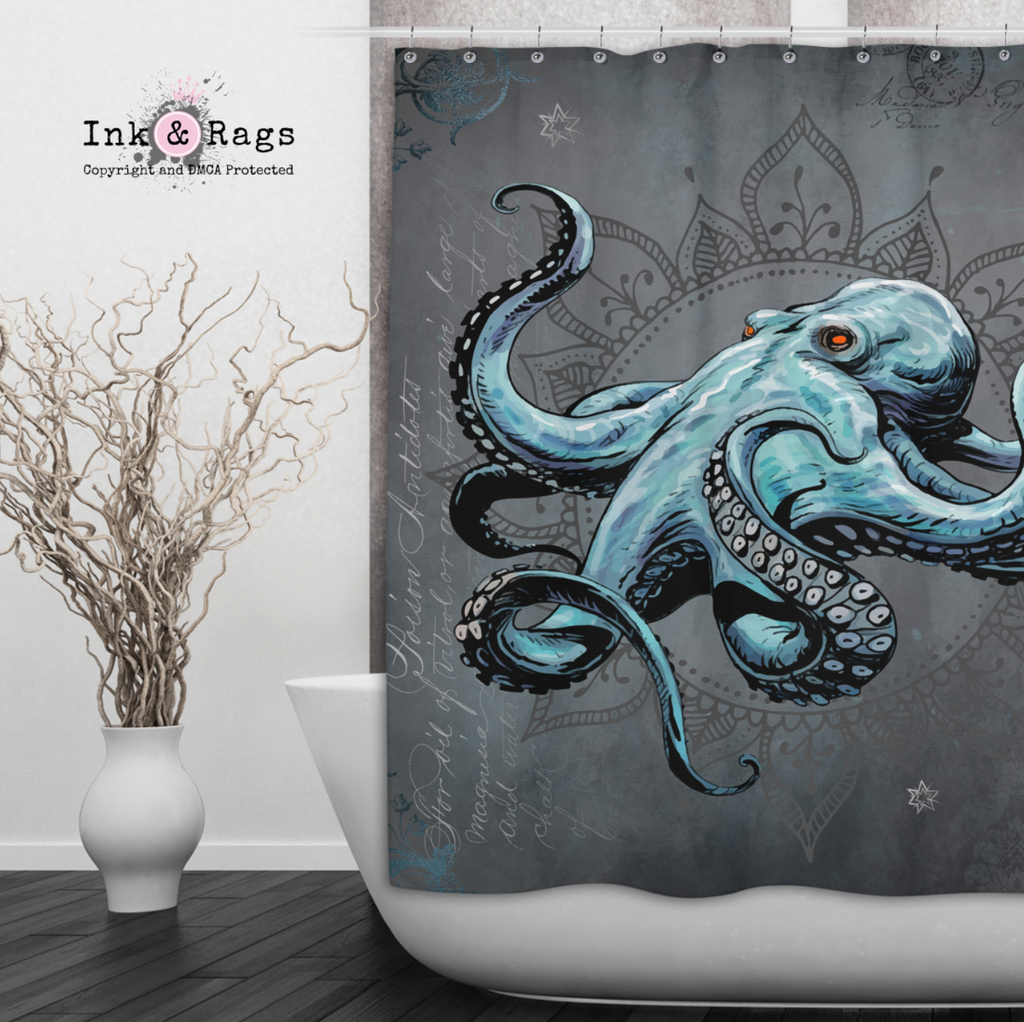 Dark Grey Large Kraken Octopus Ocean Towel Rack – Coral Way Designs