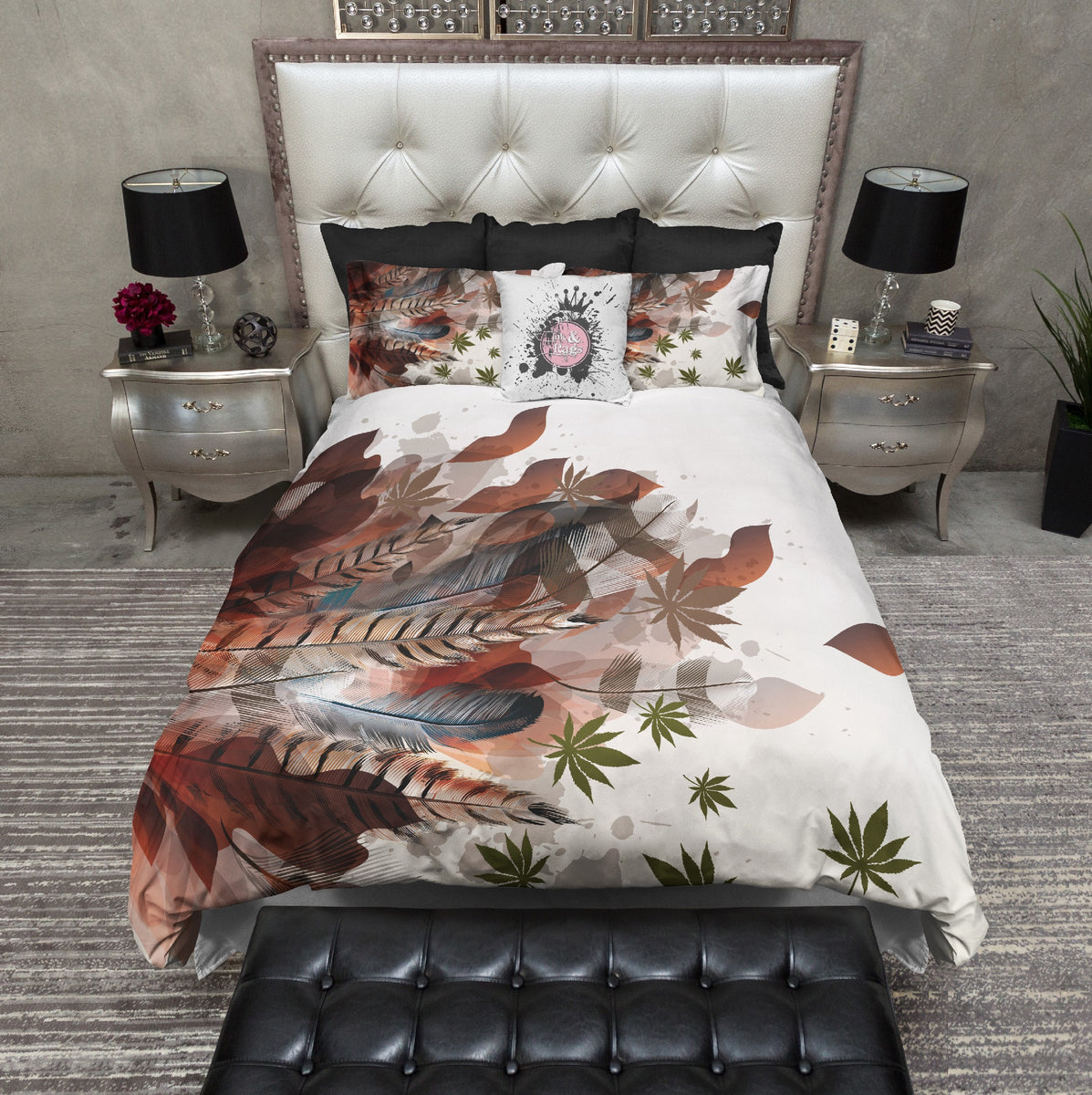 Fall Leaves Cannabis Marijuana Bedding Collection – Ink and Rags