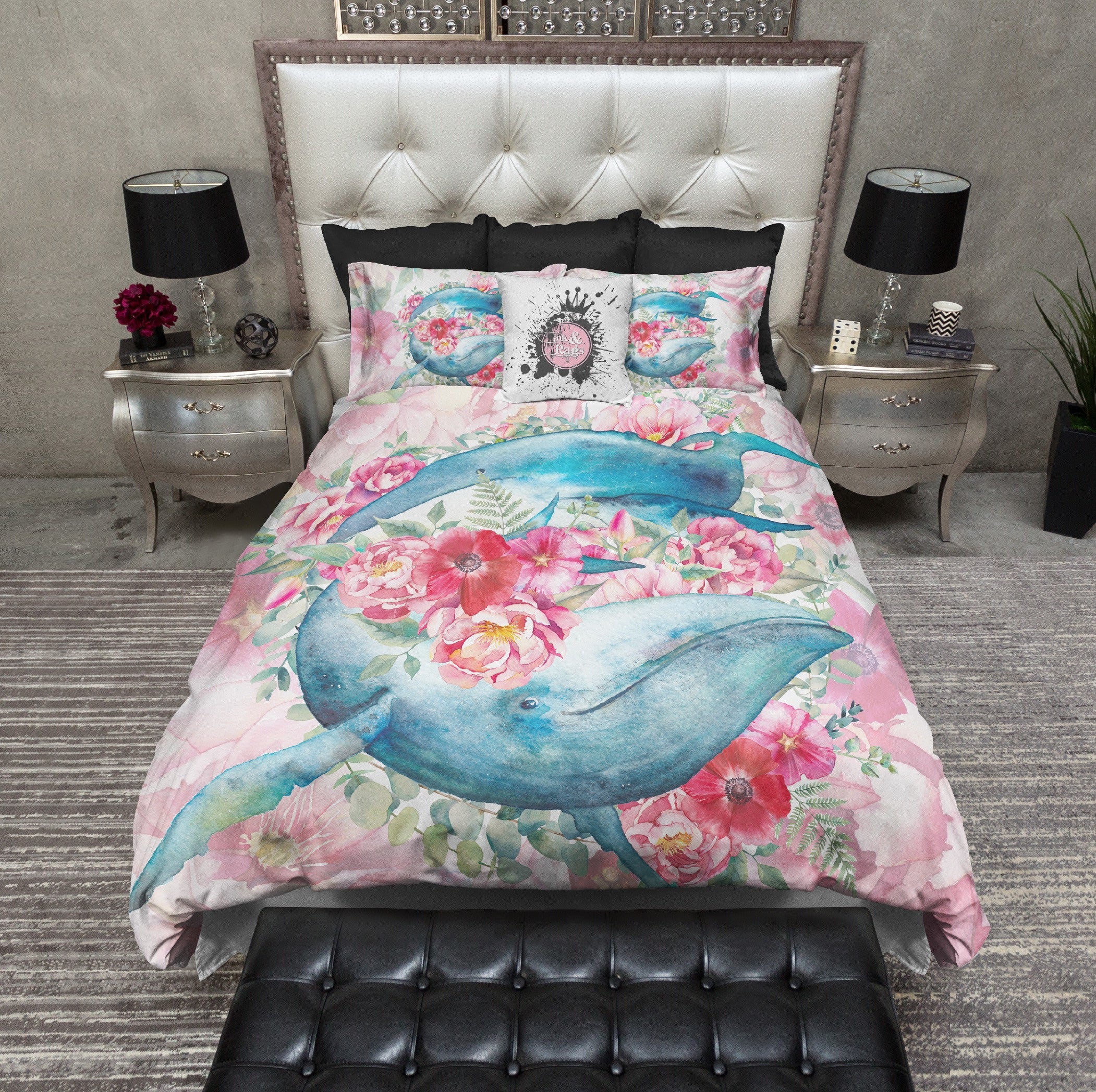 watercolor bedding