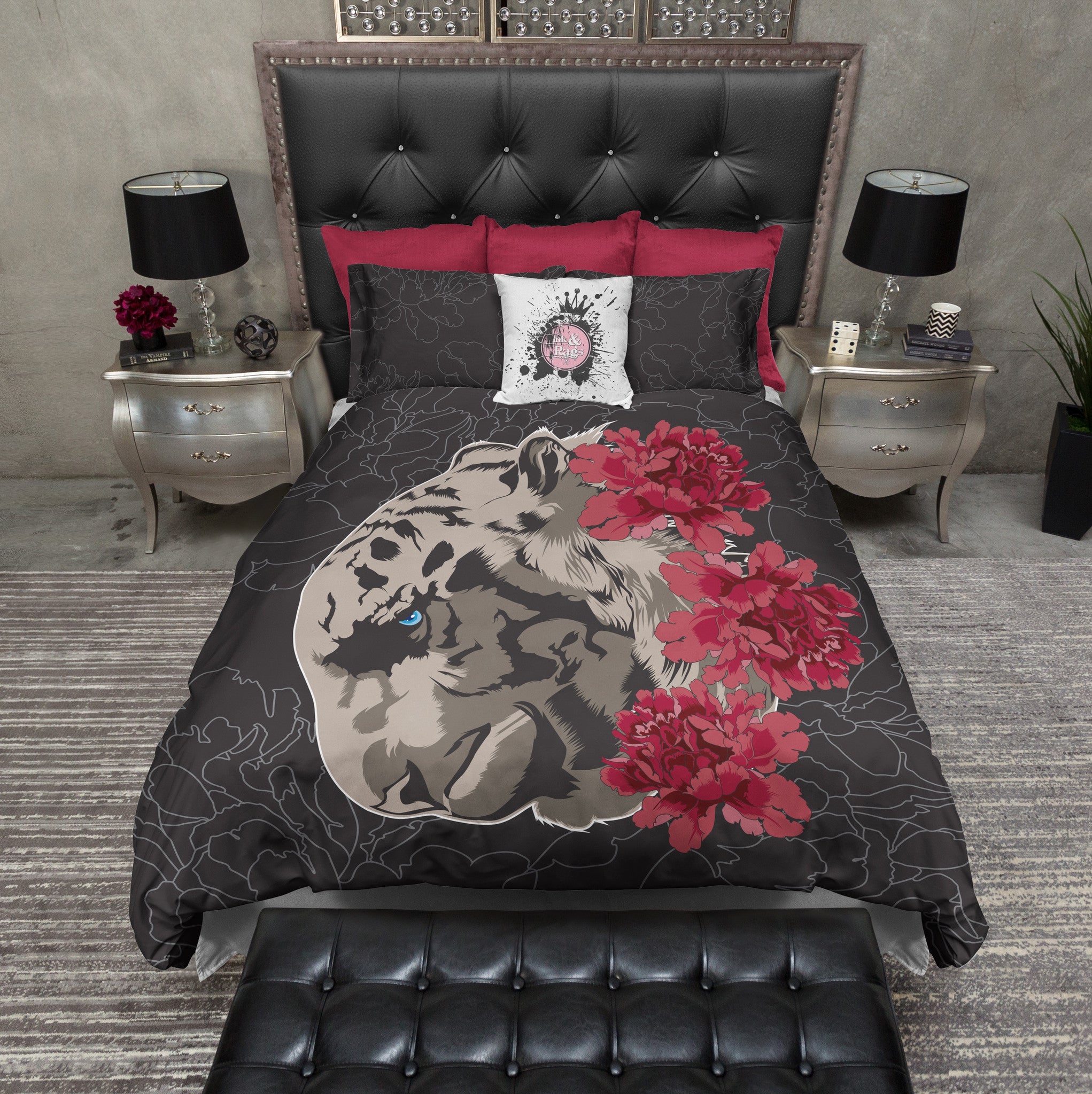 Leopard Rose Duvet Bedding Sets Ink And Rags