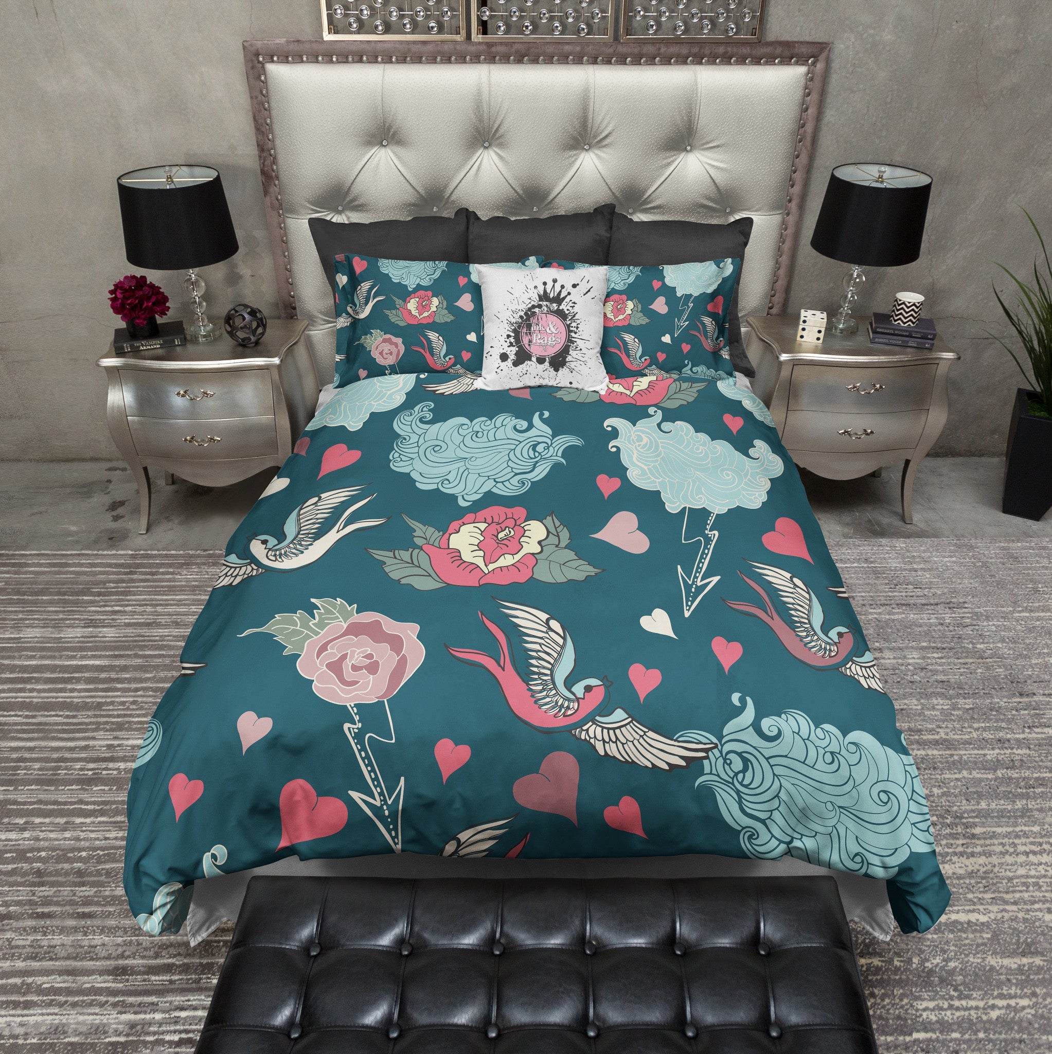 Light And Dark Teal Rockabilly Duvet Bedding Sets Ink And Rags   Screenshot 2016 08 08 15.49.52 