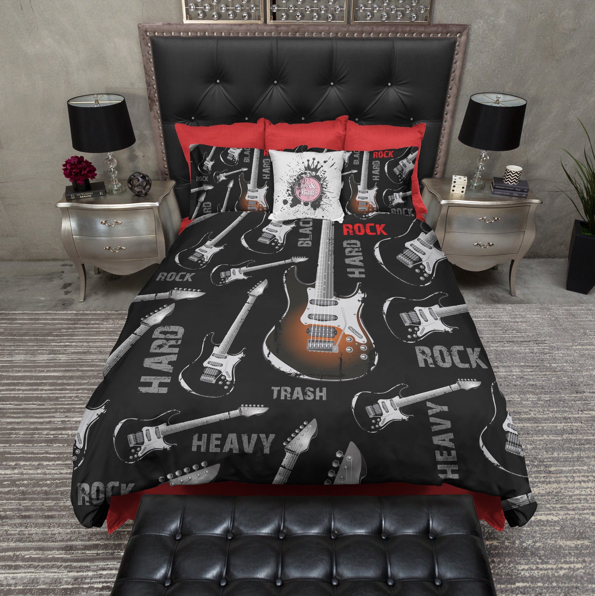 rock n roll crib bedding