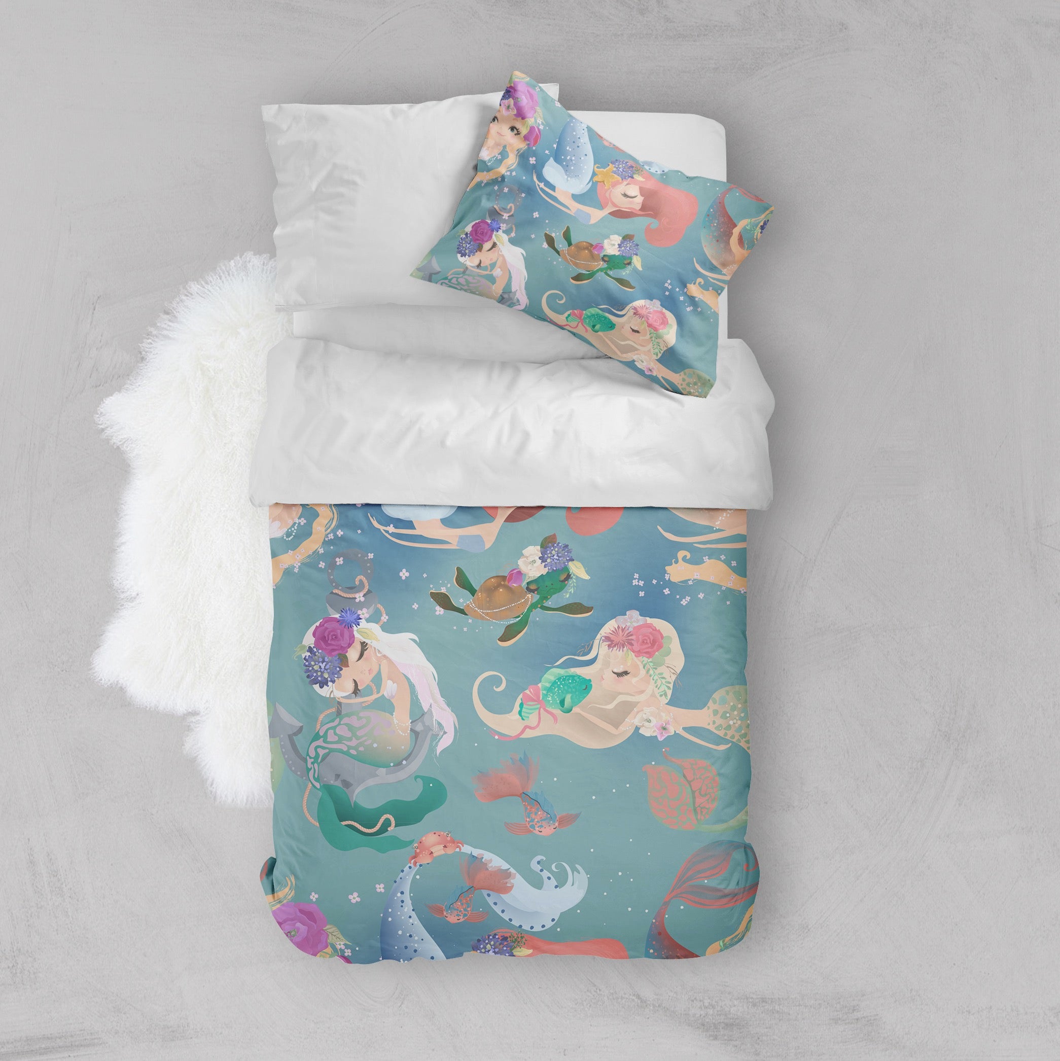 girls mermaid bedding