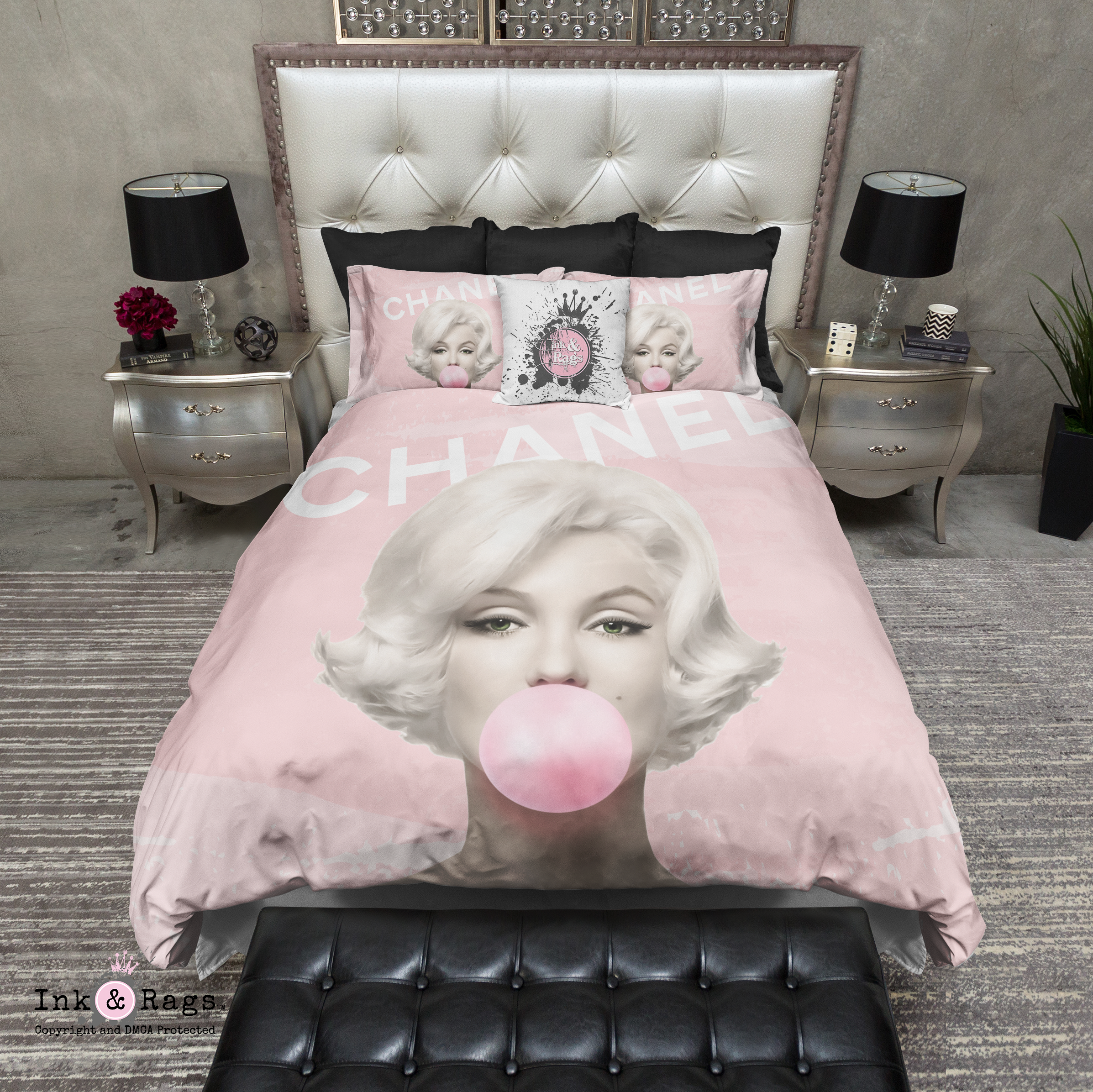 Designer Series Marilyn Monroe Bubble Gum Bedding Ink And Rags