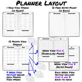 The Art of Planning Undated 2021-2022 Planner w/Stickers (Black)