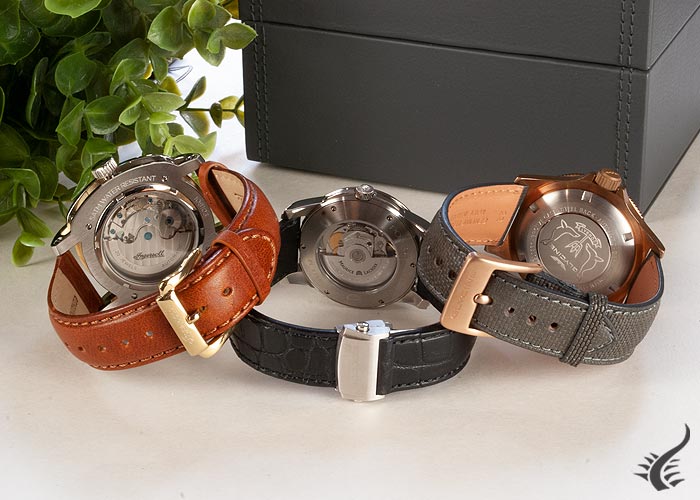 Leather strap automatic watch