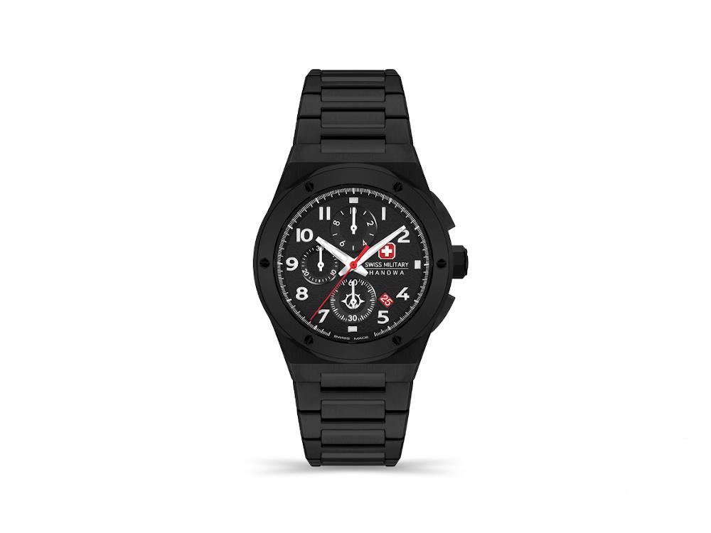 Swiss Military Hanowa Land Watch, AU SM Sell Quartz Sonoran PVD, Iguana Black, - Chrono