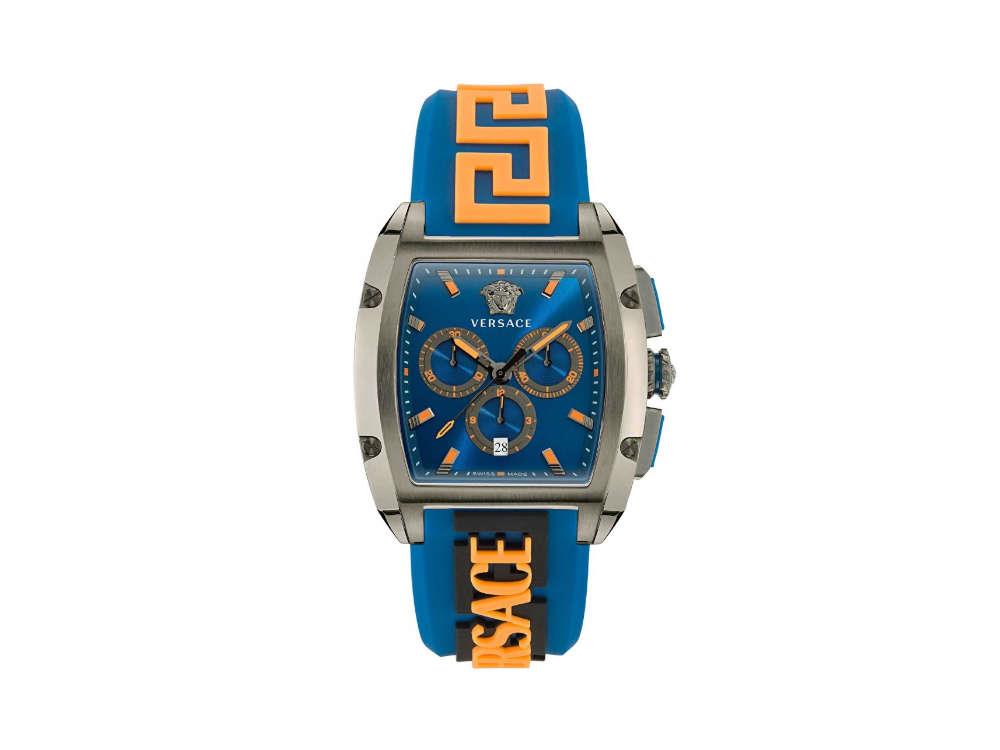 Versace Hellenyium Chrono Quartz Watch, PVD, Blue, 43 mm