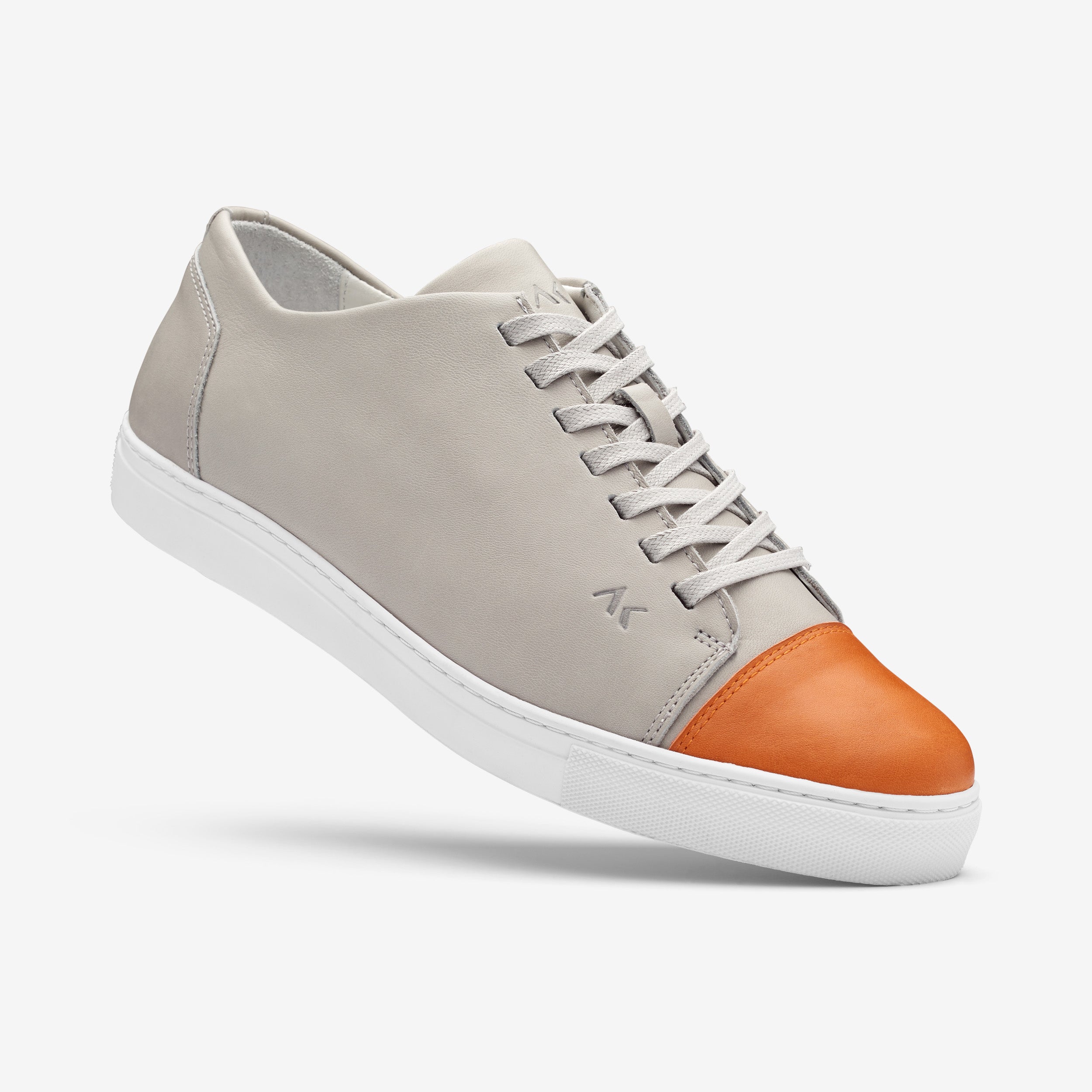 Impact - Men's Sneaker Light Gray Orange Leather – alexander-kay.com
