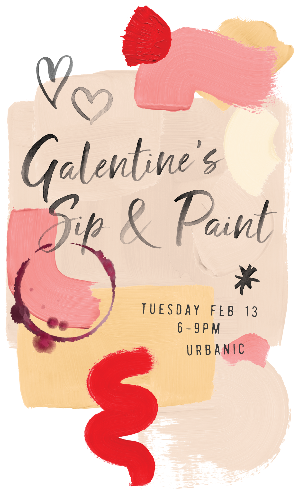 urbanic paper boutique los angeles california gifts stationery greeting cards sip and paint paint by numbers galentines day friends bffs girls night february