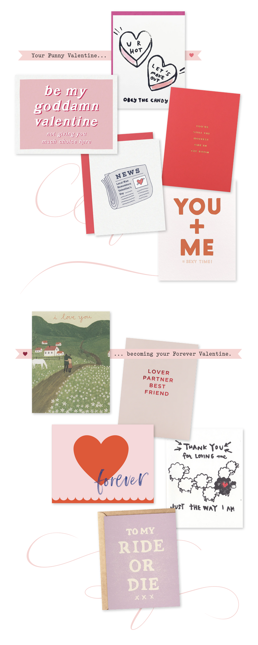 urbanic paper boutique los angeles california gifts stationery greeting cards valentines galentines vday love friendship romance heart candy newspaper forever ride or die