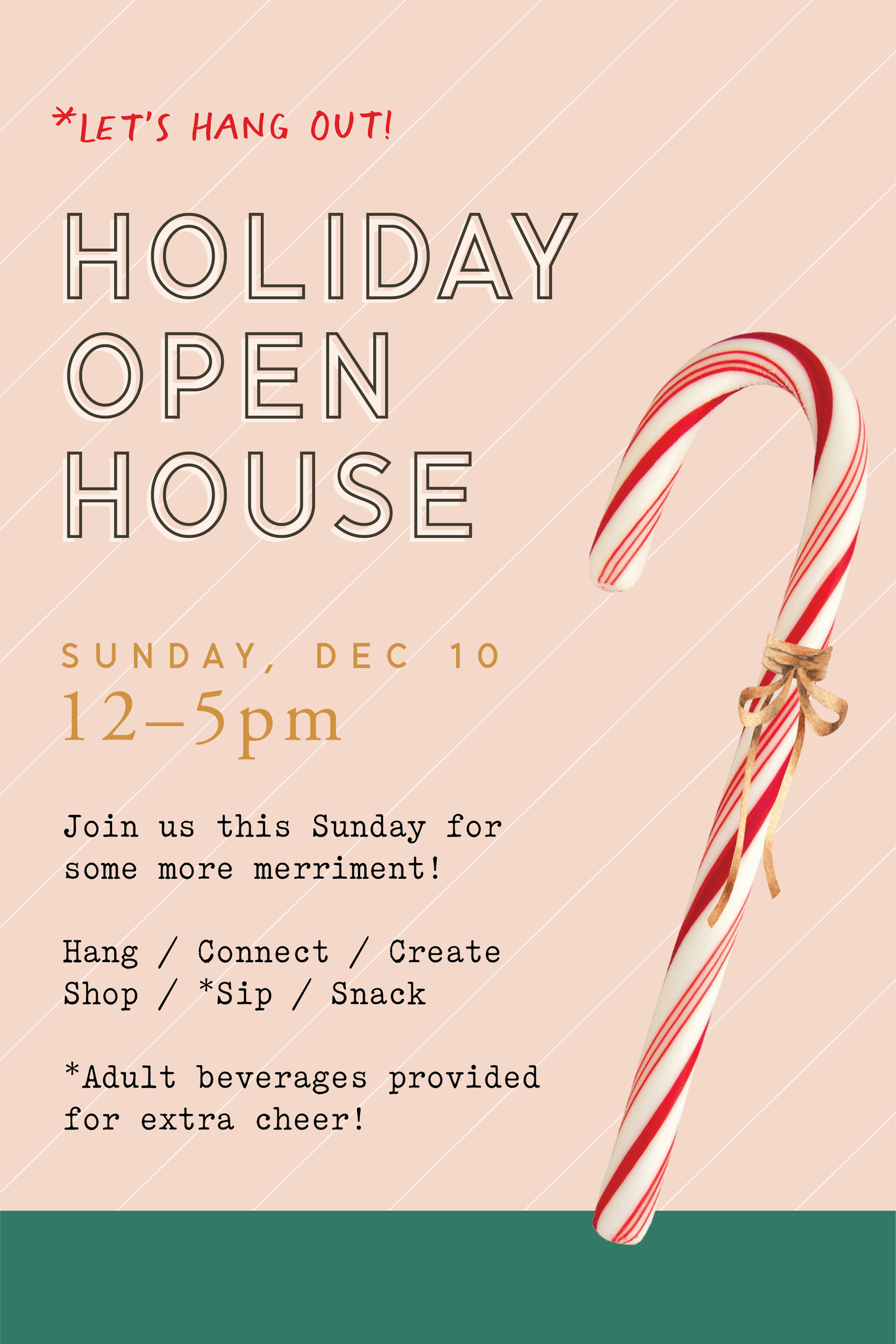 urbanic paper boutique los angeles california gifts stationery holiday holidays season kick off open house shop sip snack candy cane