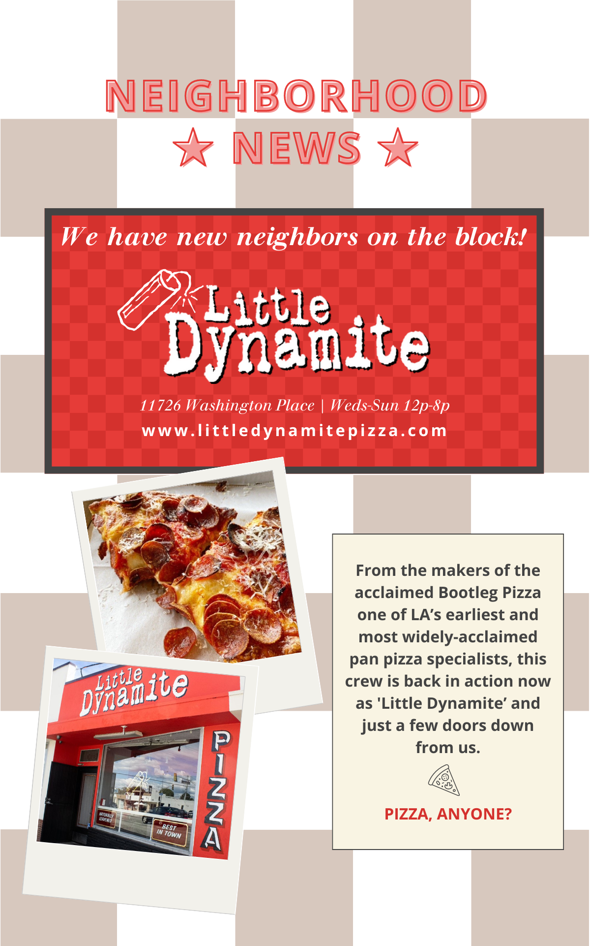 urbanic paper boutique los angeles california gifts stationery neighborhood news little dynamite bootleg pizza pan pizza pepperoni cheese