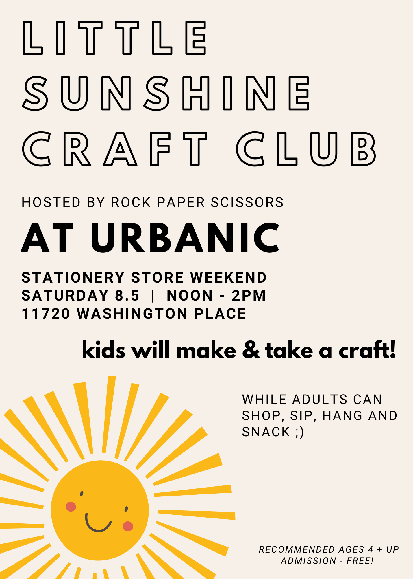 urbanic paper boutique los angeles california gifts stationery stationery store day craft event kids children sunshine