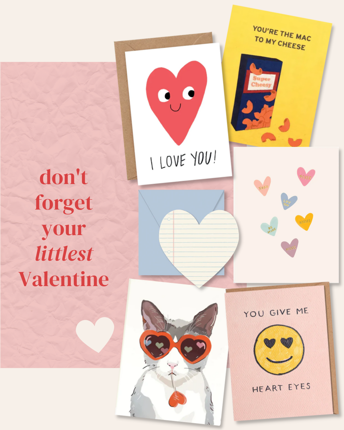 urbanic paper boutique los angeles california gifts stationery valentine for kids little children smiley cat hearts mac and cheese