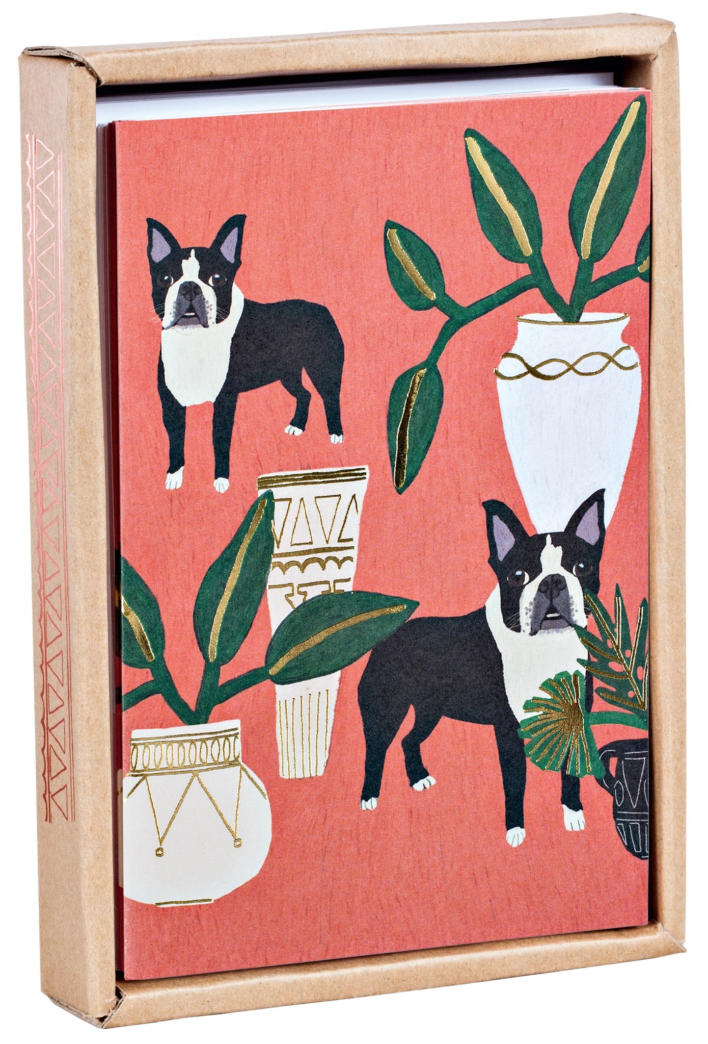 dogs n plants foil notecards - set of 10