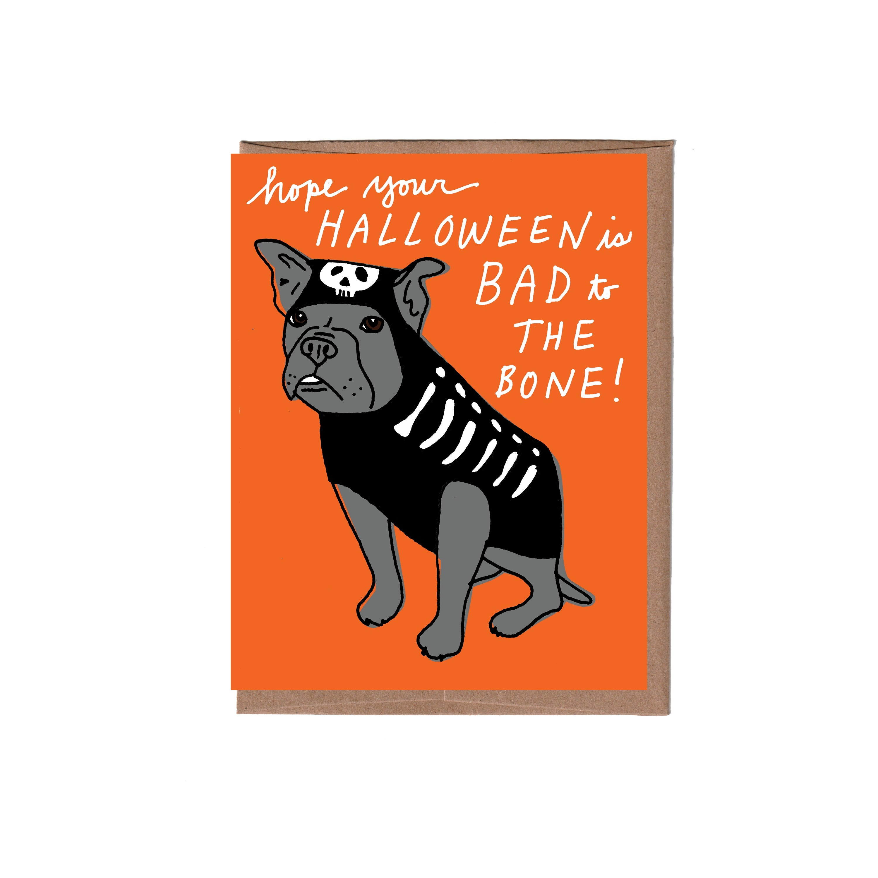bad to the bone halloween card