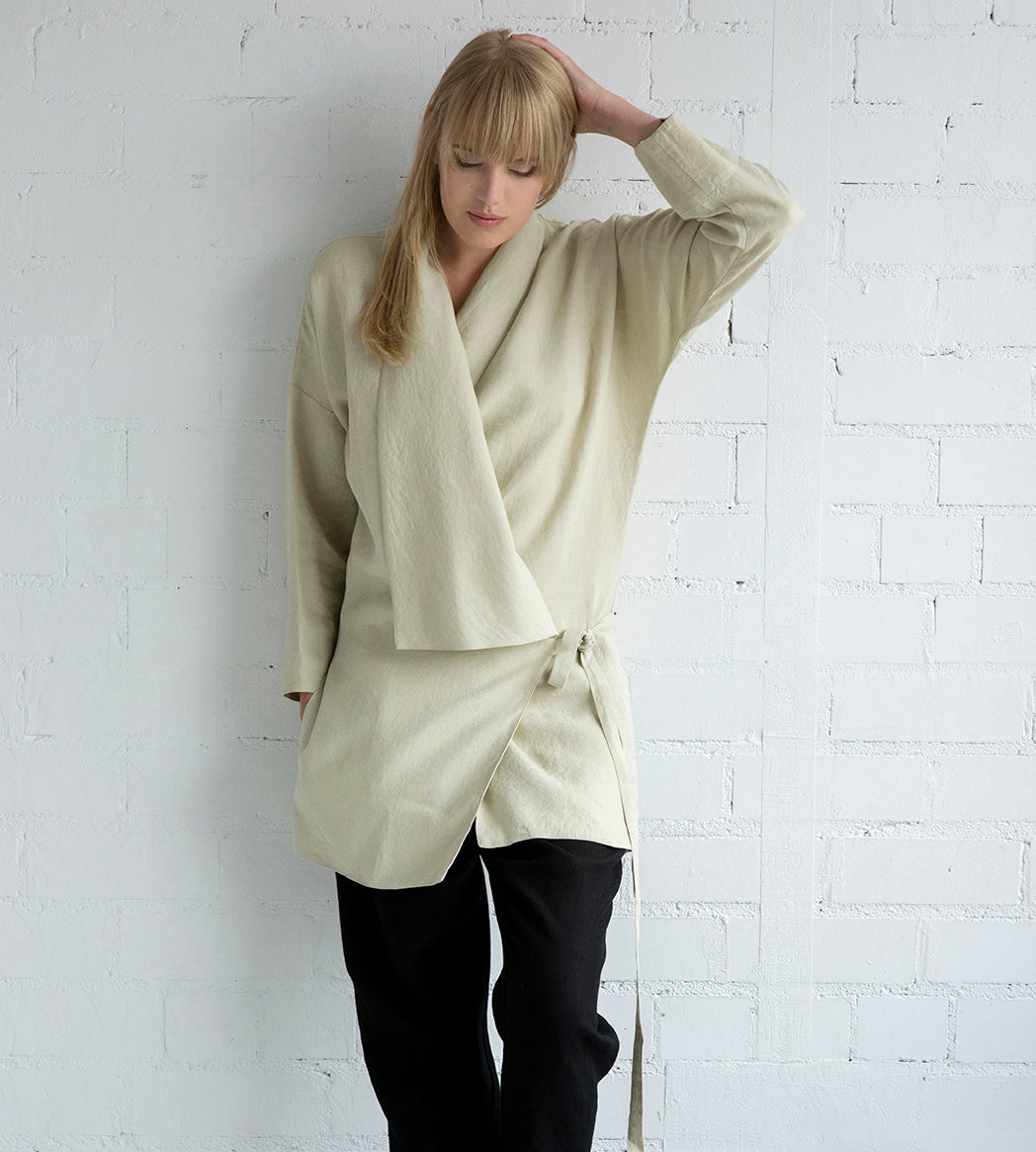 wrap linen top